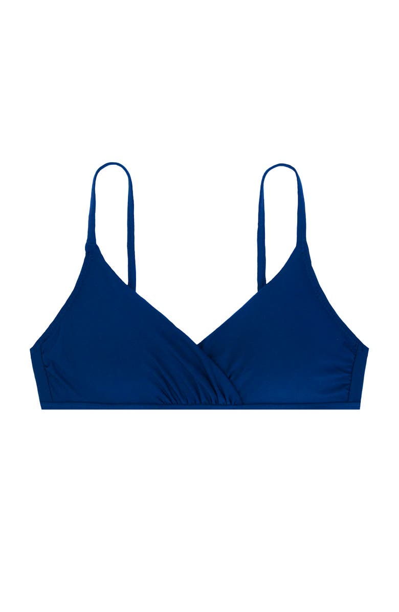 HELEN JON Shirred Crossover Bra, Alternate, color, Navy