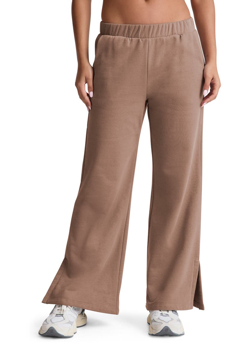 Open Ended Mid Rise Wide Leg Pants, Main, color, DESERT SAND