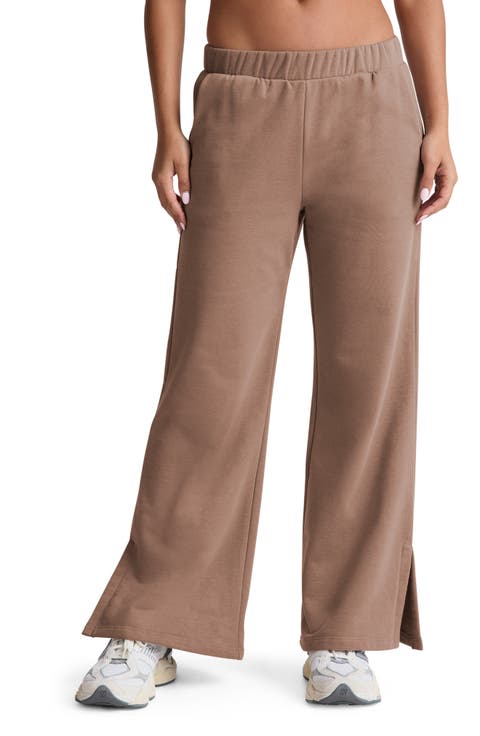 Open Ended Mid Rise Wide Leg Pants