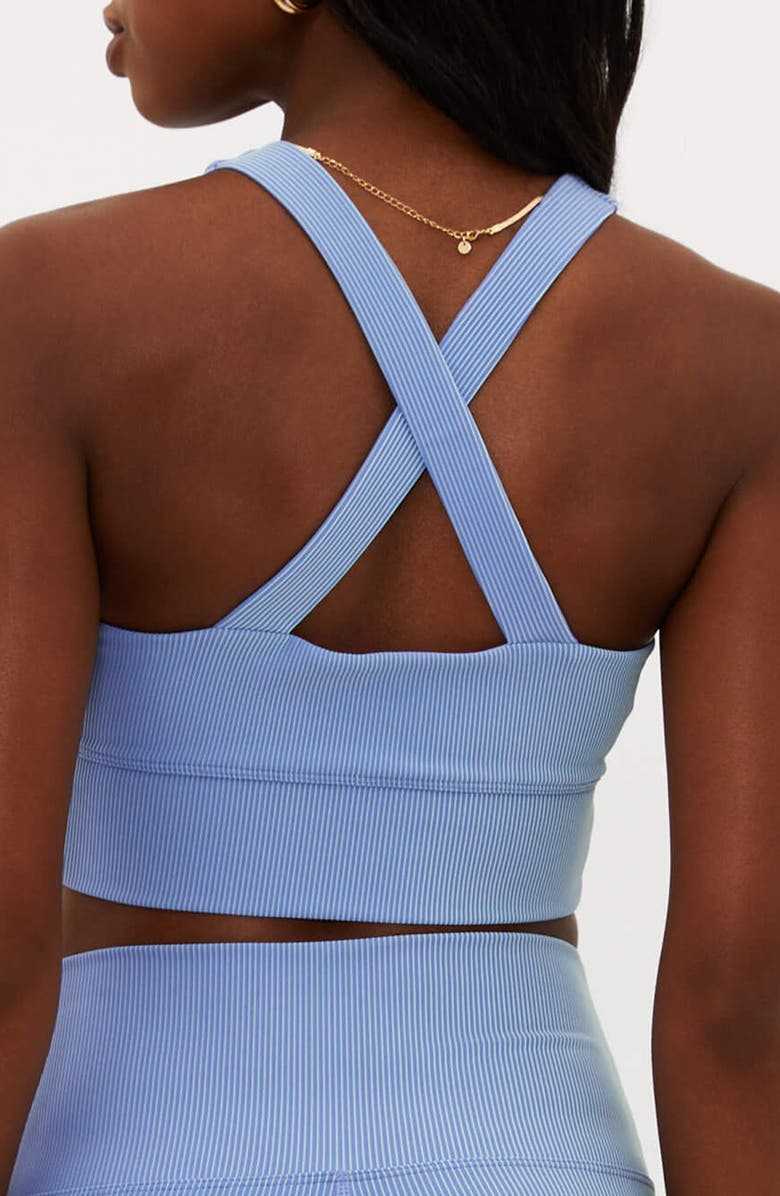 Beach Riot Mindy Sports Bra, Alternate, color, Seashore Two Tone Rib