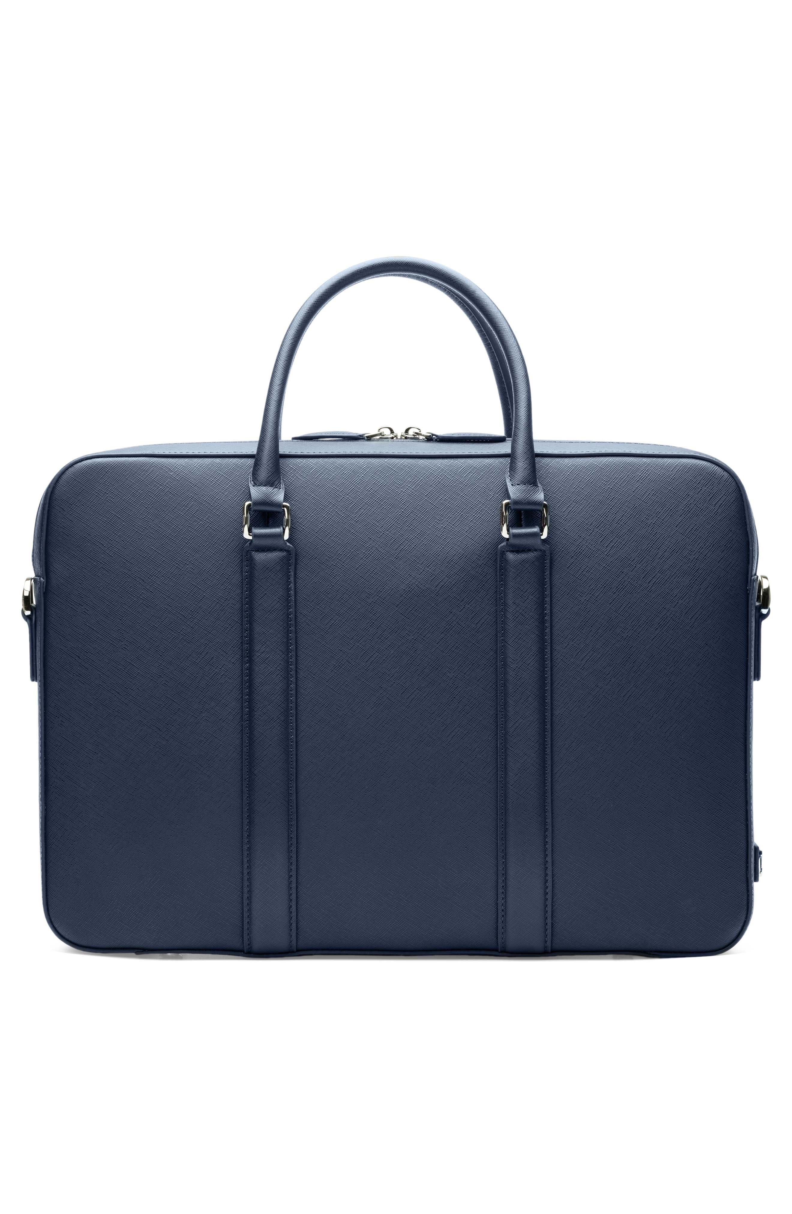 Manhattan Deluxe Leather Briefcase, Alternate, color, NAVY