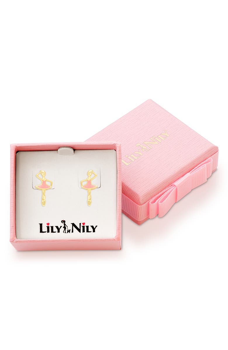 Lily Nily Kids' Ballerina Stud Earrings, Alternate, color, Pink