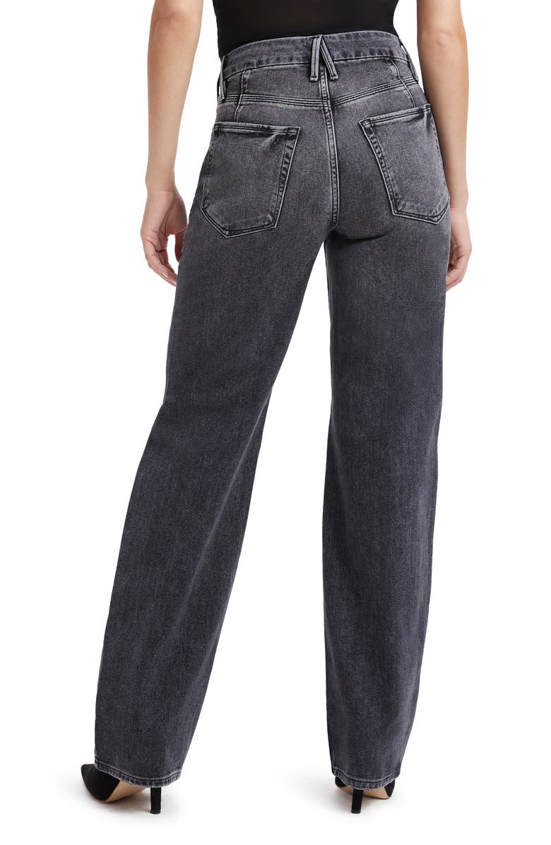 Good American Good 90s High Waist Crossover Waistband Nonstretch Jeans, Alternate, color,