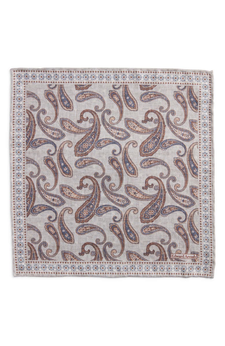 EDWARD ARMAH Paisley Reversible Silk Pocket Square, Alternate, color,