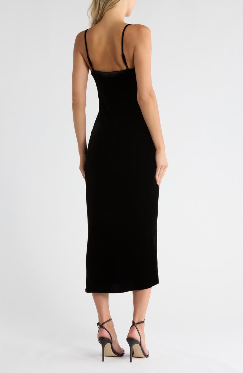 L'AGENCE Seridie Mid Length Slip Dress, Alternate, color, Black