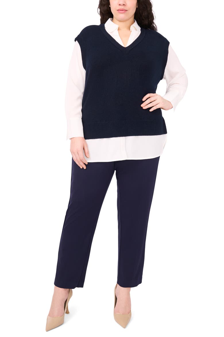 Layered Look Sweater Vest, Alternate, color, NAVY DEPTHS