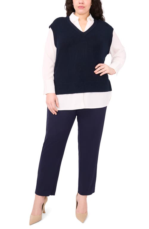 Halogen ® Layered Look Sweater Vest In Blue