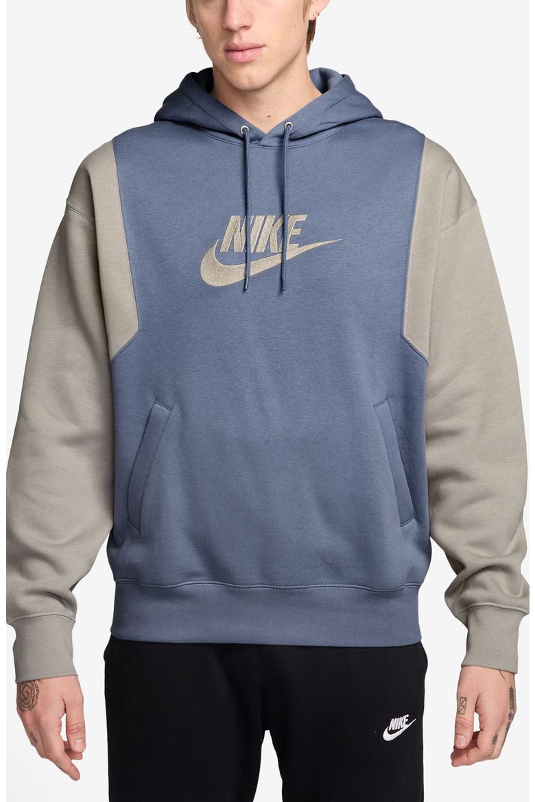 Club Fleece Hoodie Pullover, Main, color, WORLD INDIGO/ COLLEGE GREY