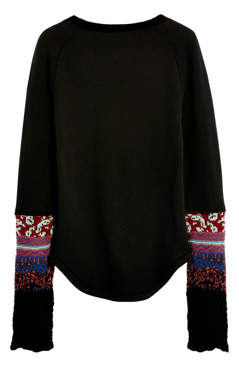 Free People In the Mix Jacquard Cuff Top, Alternate, color, 