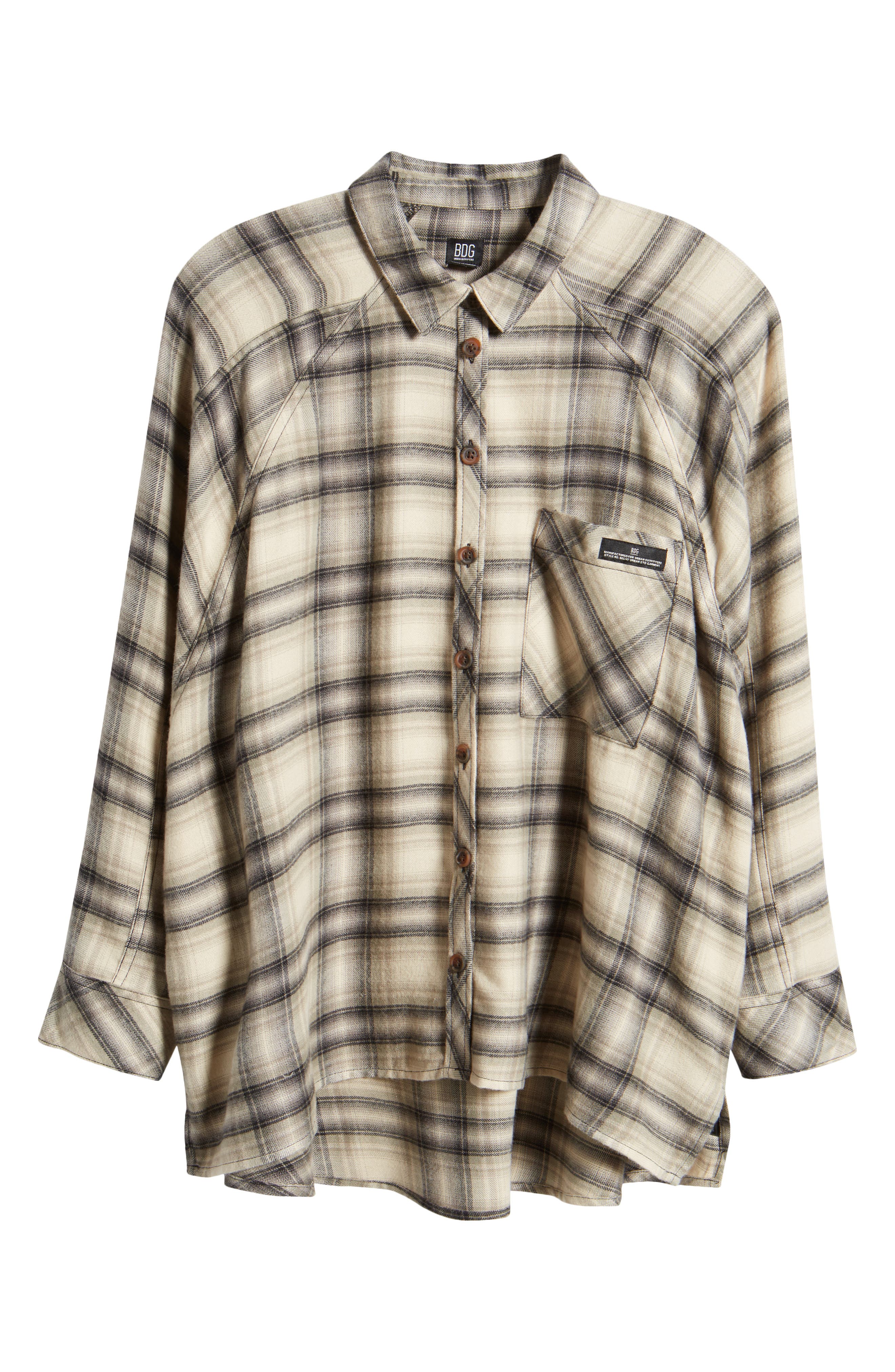 BDG Urban Outfitters Brendon Plaid High-Low Hem Button-Up Shirt |  Nordstromrack