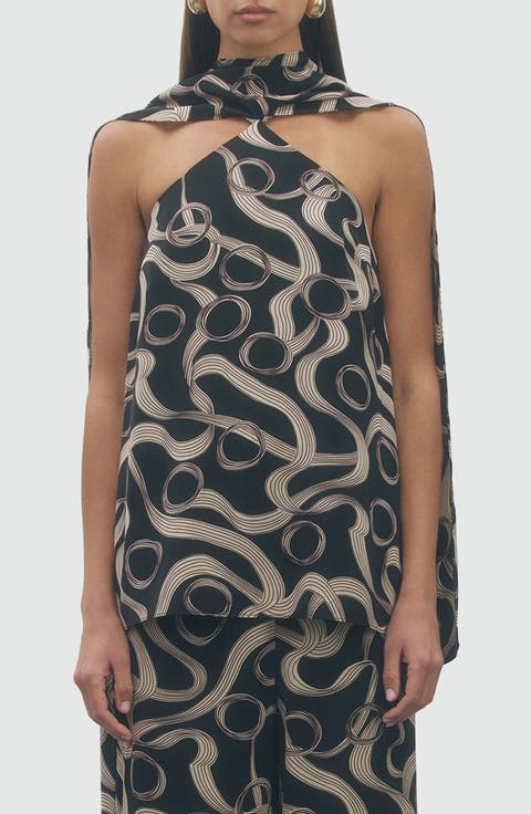 Hendrix Scarf Halter Tunic Top