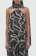MAUDE CLUB Hendrix Scarf Halter Tunic Top