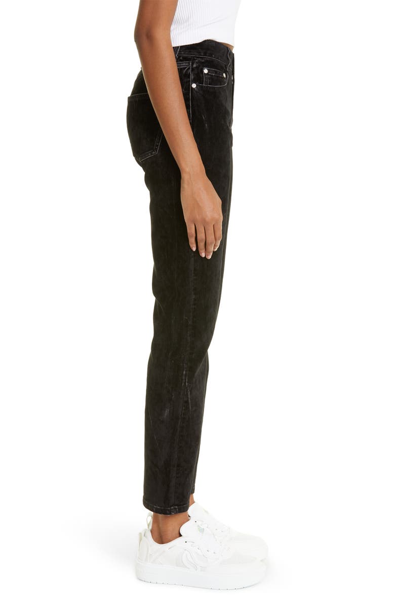 Stella McCartney Velvet Denim High Waist Straight Leg Jeans, Alternate, color,