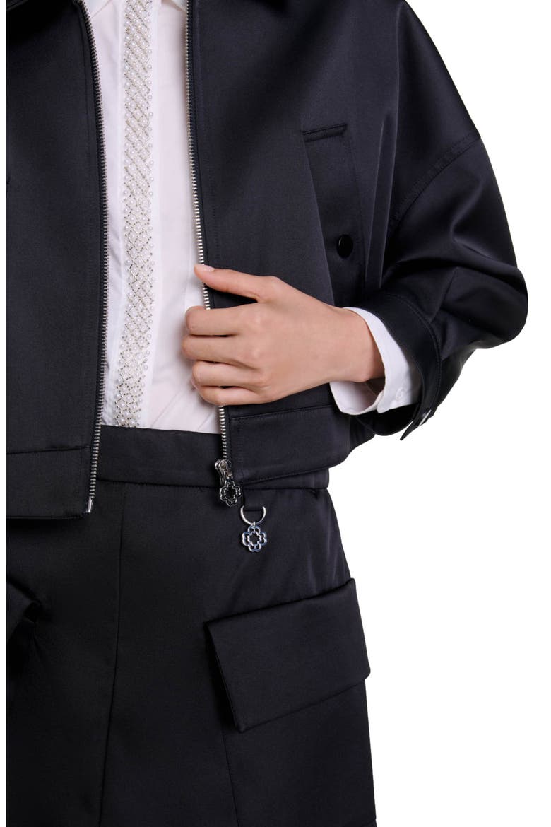 Satin jacket, Alternate, color, Black