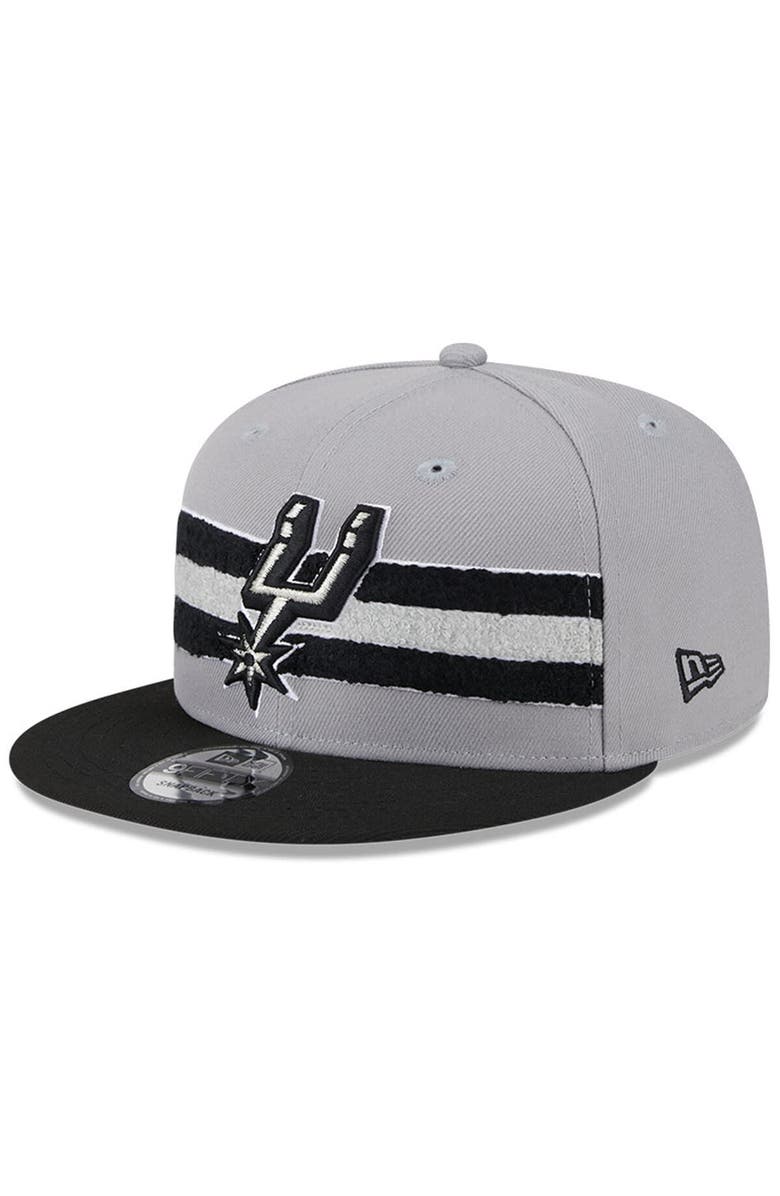 New Era Men's New Era Gray San Antonio Spurs Chenille Band 9FIFTY Snapback Hat, Main, color, 