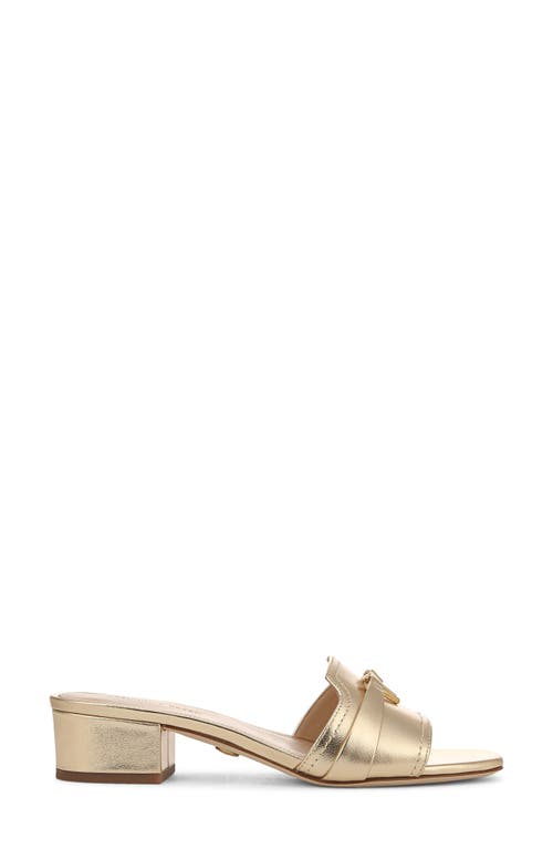 Veronica Beard Annette Metallic Medallion Mule Sandals In Pale Gold
