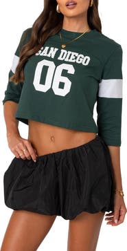 EDIKTED San Diego Football Cotton Crop Graphic T-Shirt