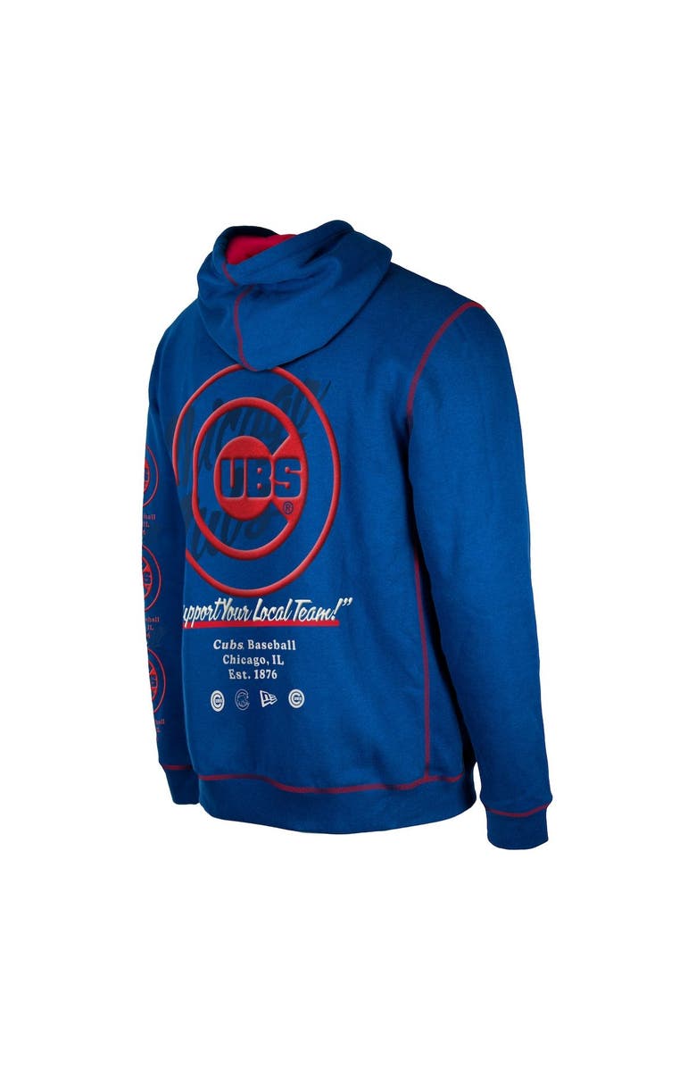 New Era Men's New Era Royal Chicago Cubs Team Split Pullover Hoodie, Alternate, color, 