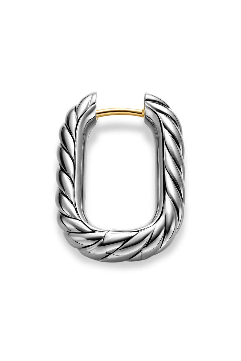 DY Madison® Cable Hoop Earrings in Sterling Silver, 24.3mm, Alternate, color, STERLING SILVER