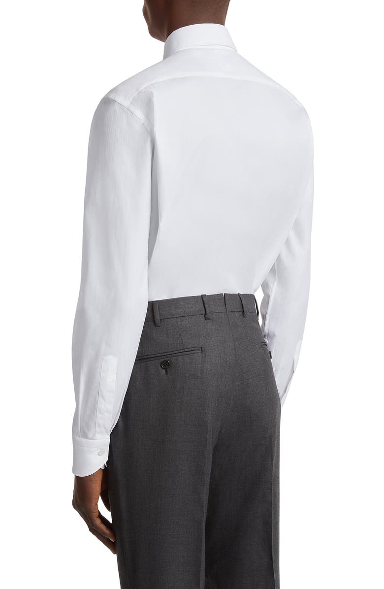 ZEGNA Centoventimila Couture Tonal Microstripe Button-Up Shirt, Alternate, color, 