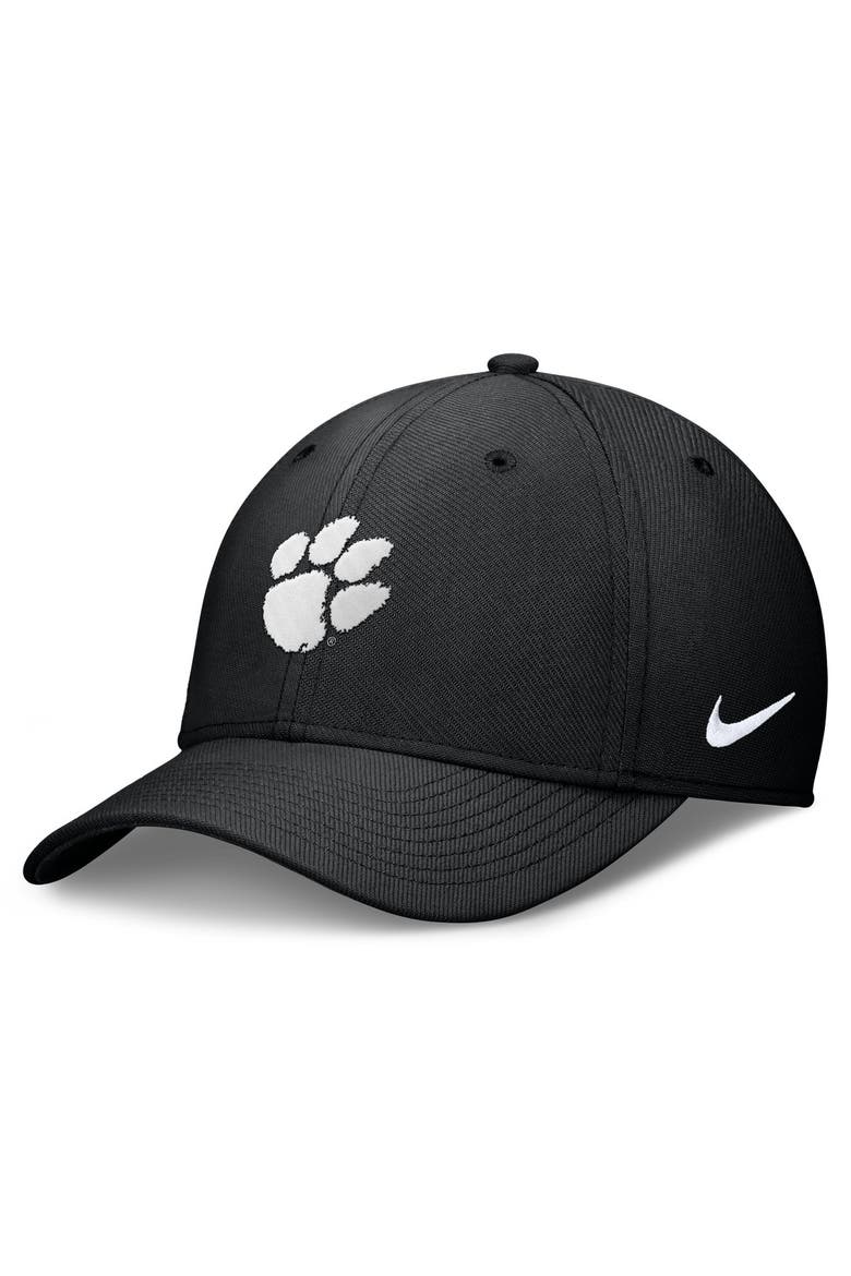Men's Nike Black Clemson Tigers Rise SwooshFlex Dri-FIT Hat, Main, color, Black