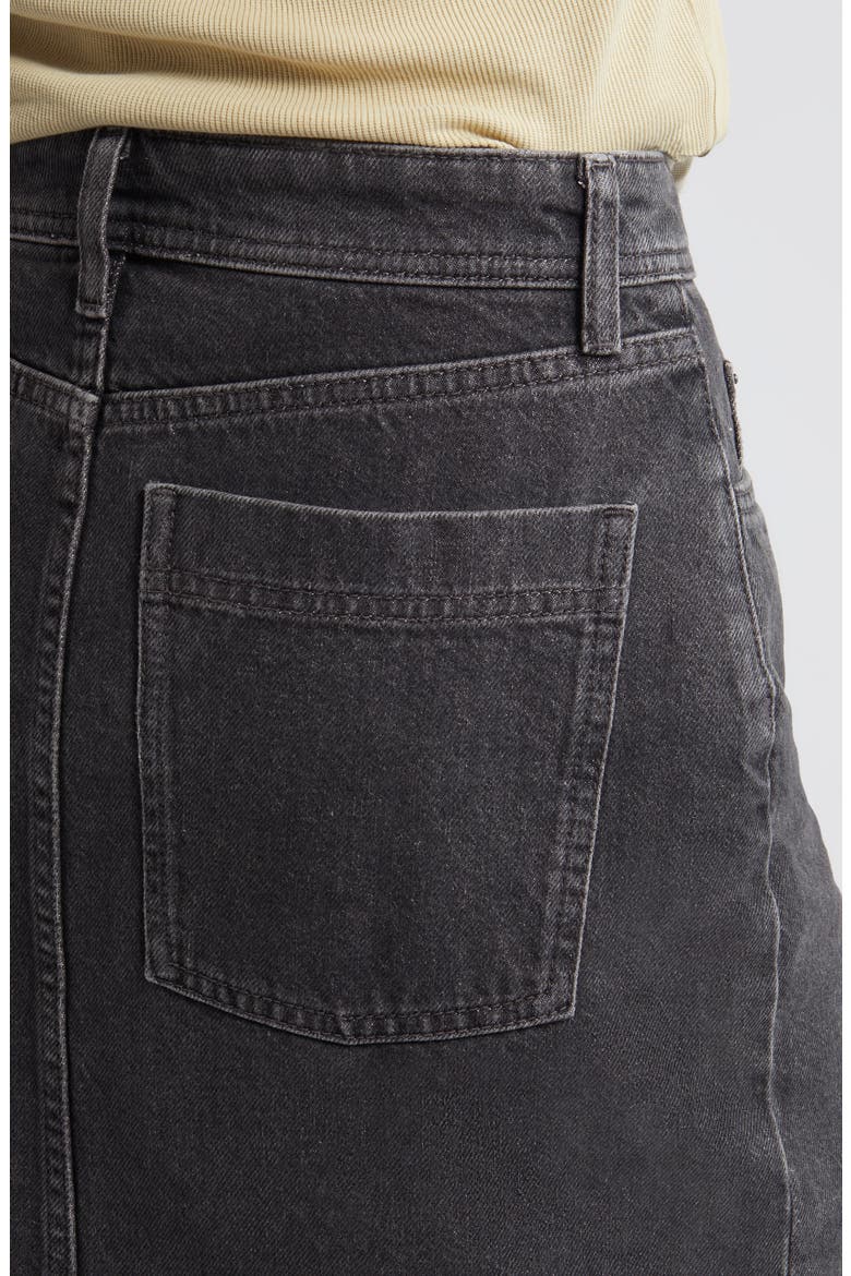 Denim Midi Skirt, Alternate, color, BLACK