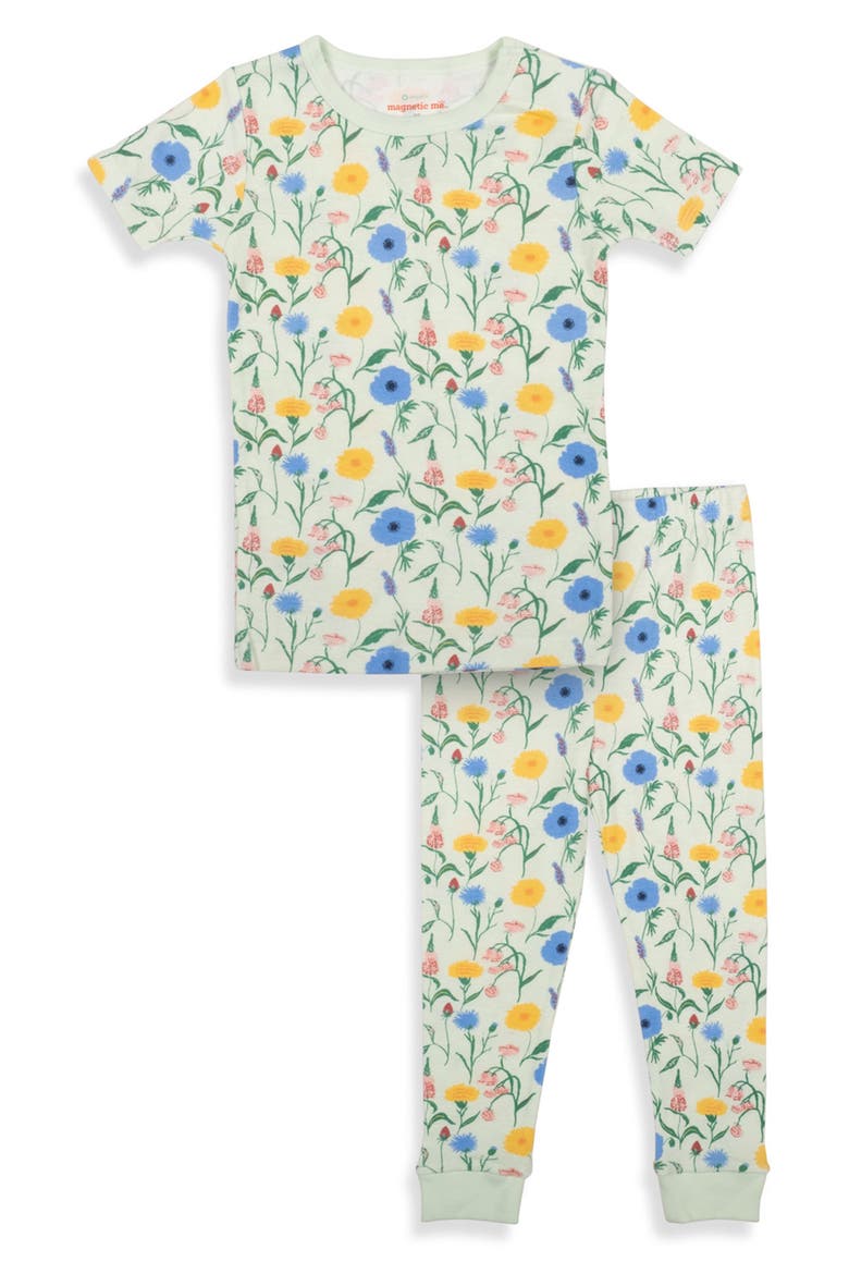 Kids' Le Jardin Magnetic Pajamas, Main, color, GREEN