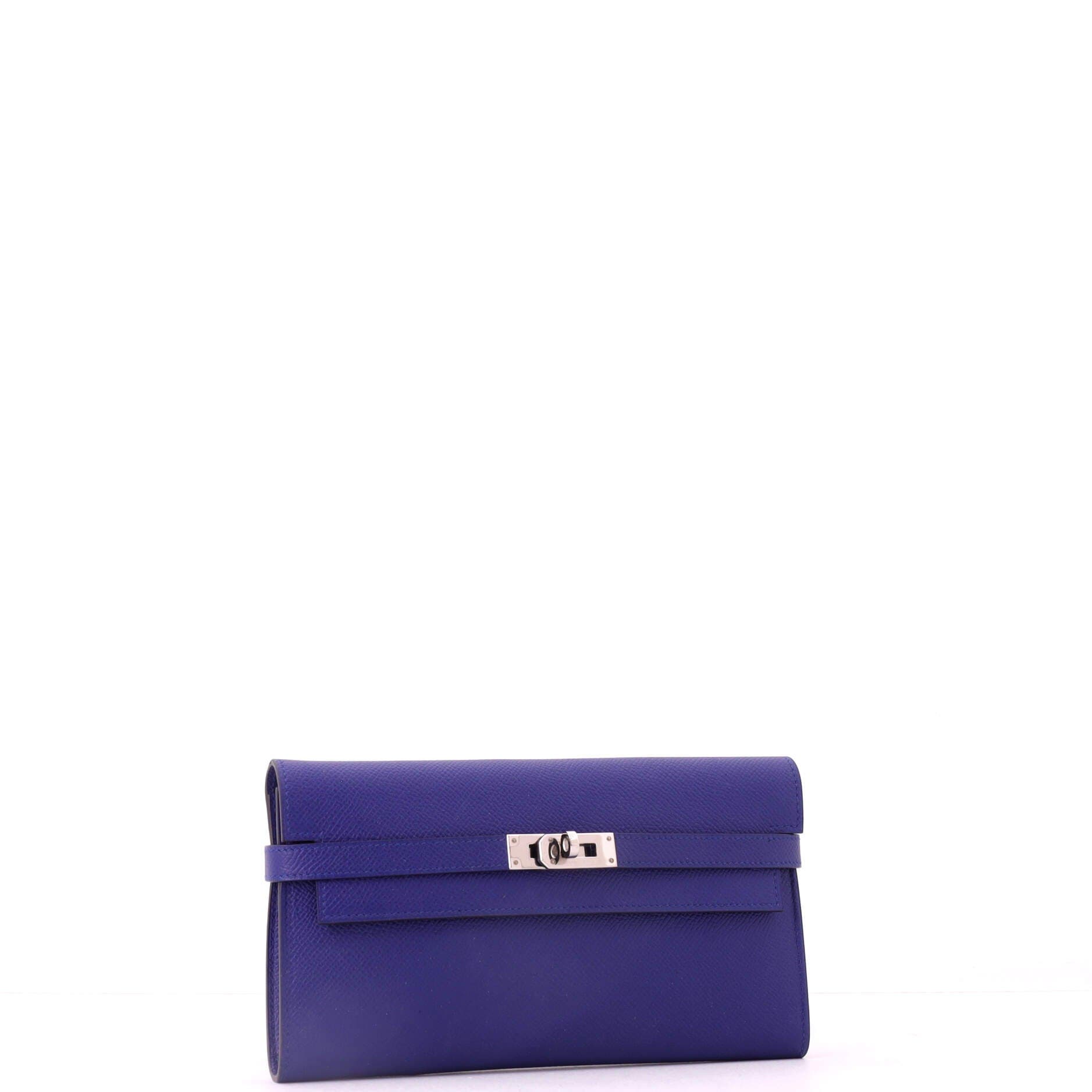 Kelly Wallet Epsom Long, Alternate, color, Blue