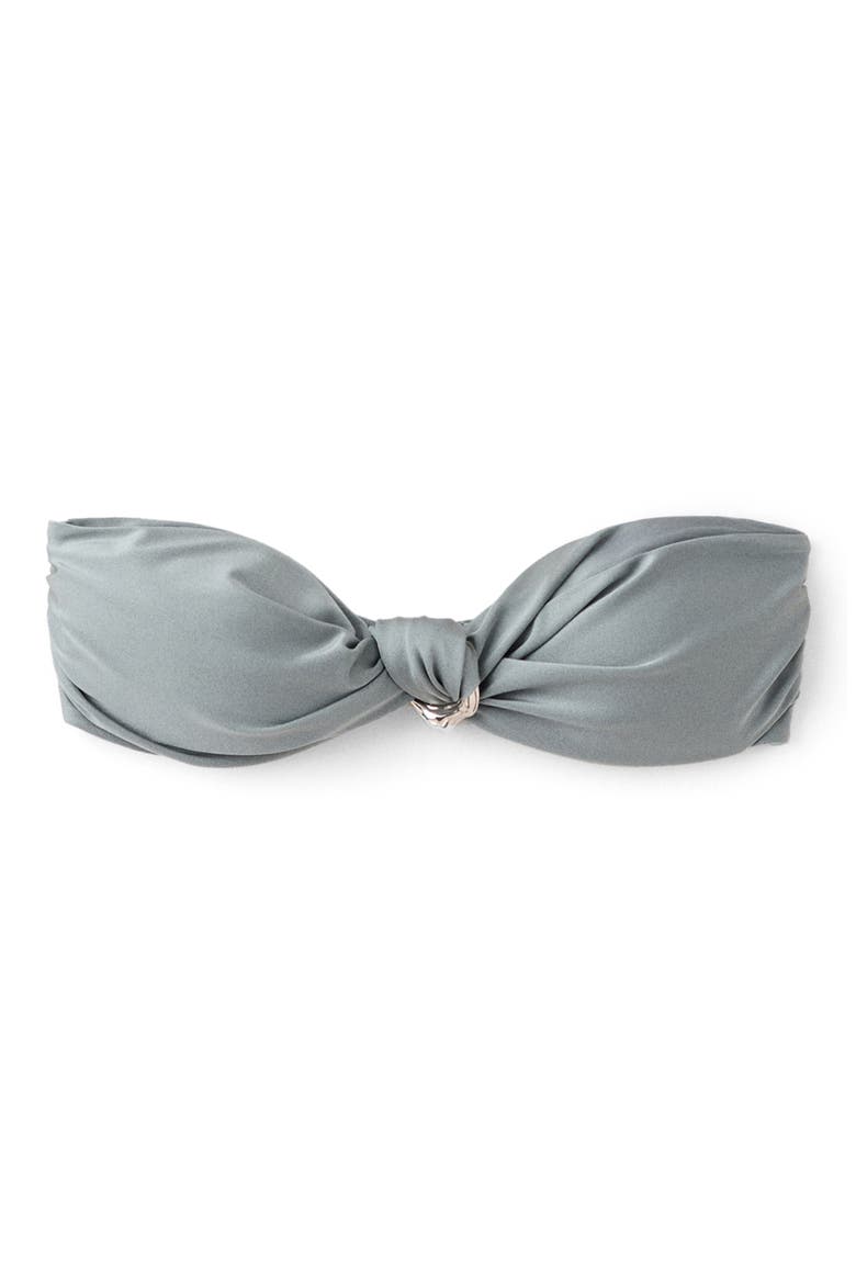 Shiny Finish Bandeau Swim Top, Main, color, GREY