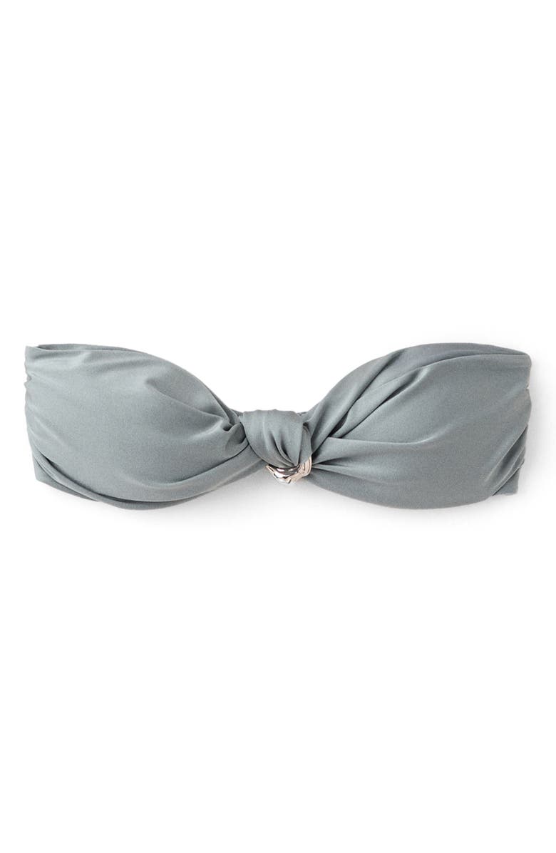 MANGO Shiny Finish Bandeau Swim Top, Main, color, 