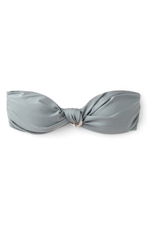 Shiny Finish Bandeau Swim Top