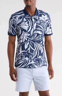 Floral Quarter Zip Knit Polo