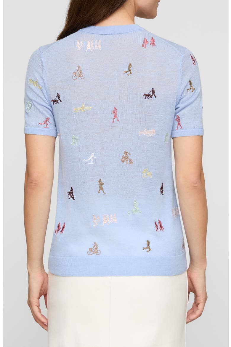 New York Embroidered Cashmere Sweater, Alternate, color, SKYLINE BLUE MULTI