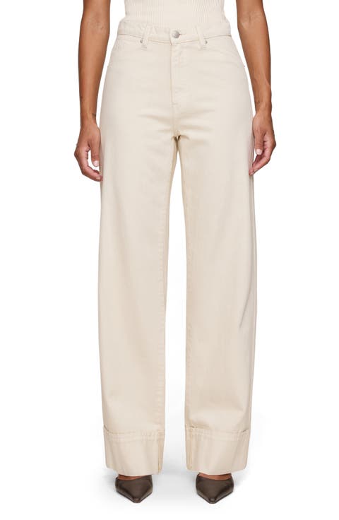 Kaylen High Waist Soft Curve Barrel Jeans (Ecru)