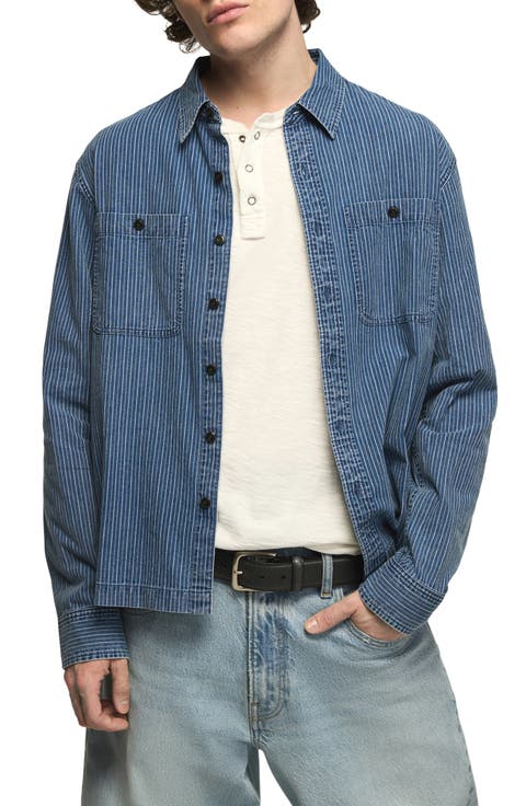 Mason Striped Long Sleeve Button-Up Shirt