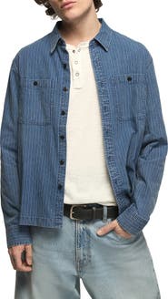Lucky Brand Mason Striped Long Sleeve Button-Up Shirt