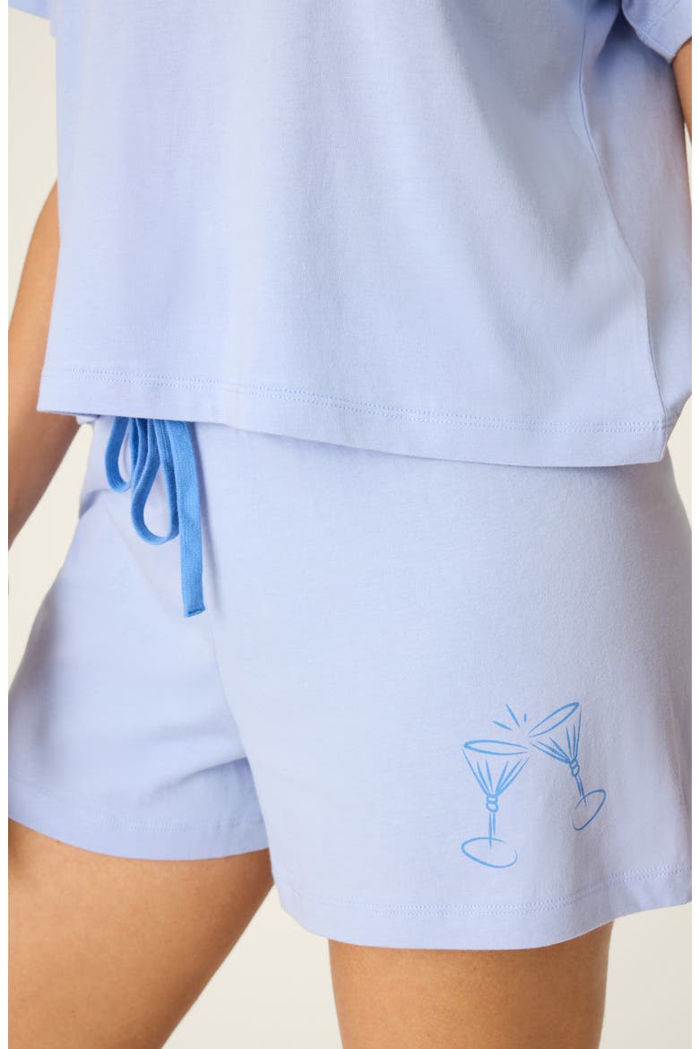 Softee Short Pajamas, Alternate, color, CORNFLOWER
