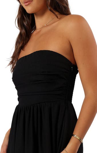Kayt Strapless Linen Blend Maxi Sundress