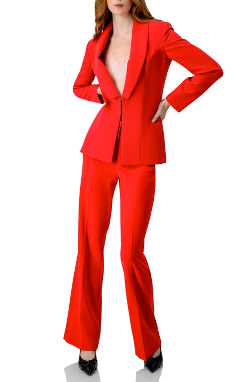 Ivonne Blazer With Shawl Lapel In Red