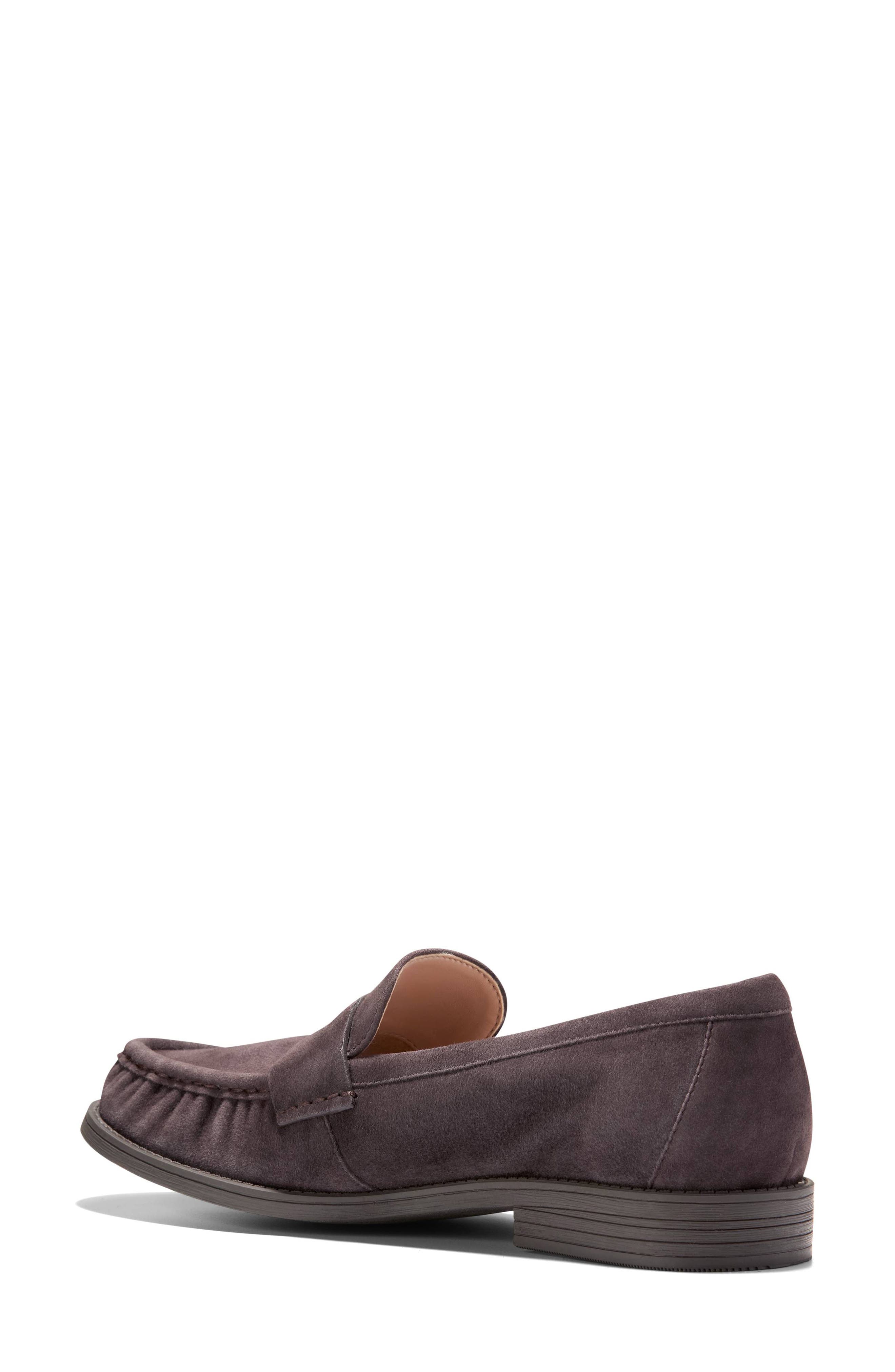 Stassi Penny Loafer, Alternate, color, DARK CHOCOLATE SUEDE