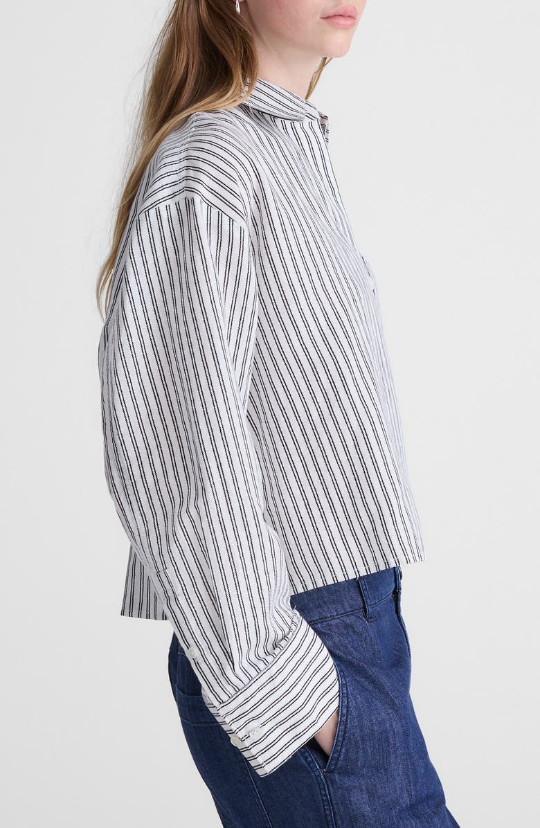 Madewell Straight Hem Linen & Cotton Button-Up Shirt, Alternate, color, White