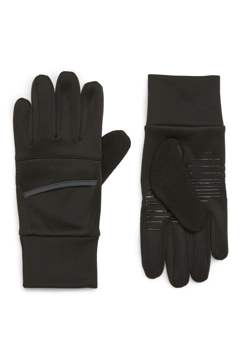 Tech Running Gloves, Main, color, BLACK