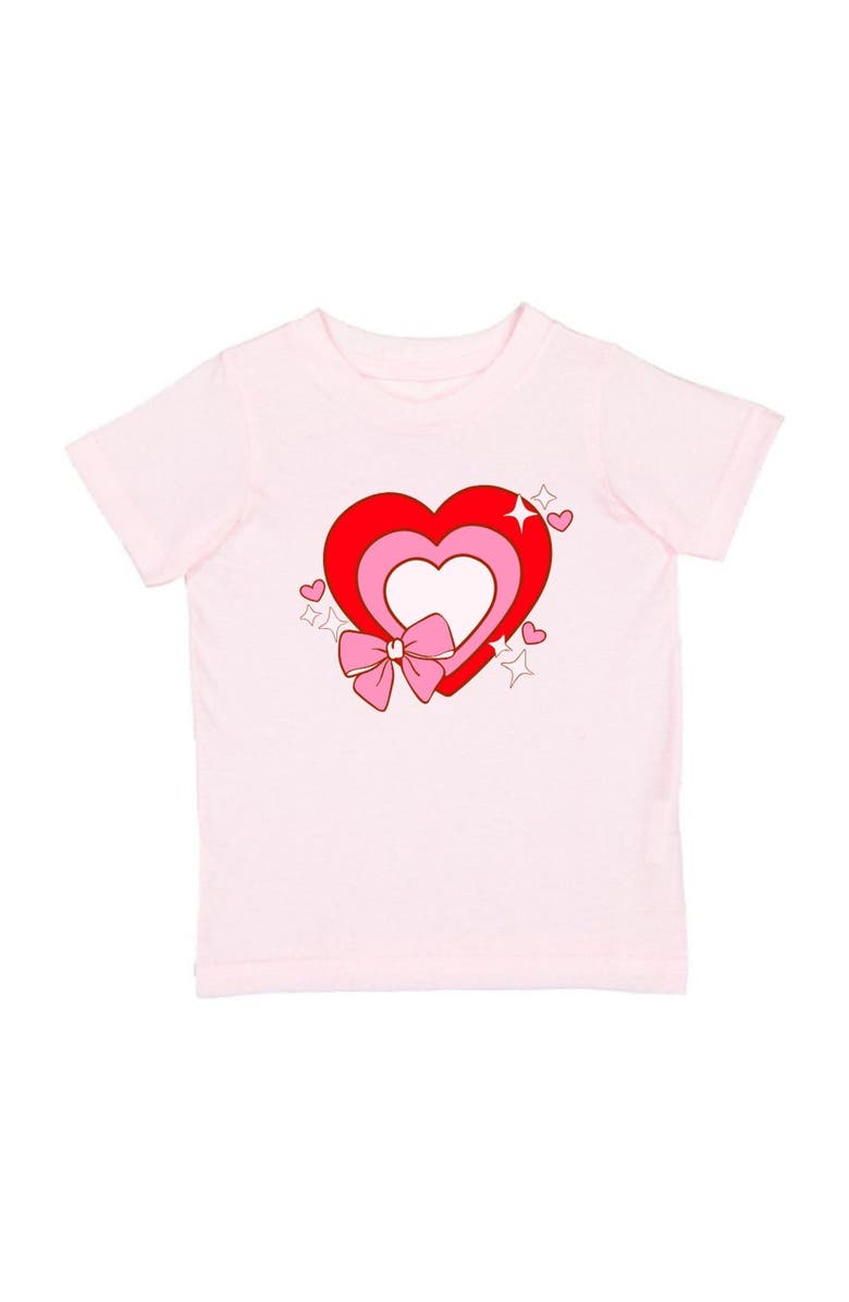 Sweet Wink Bow Love Valentine's Day Short Sleeve T-Shirt, Main, color, Pink