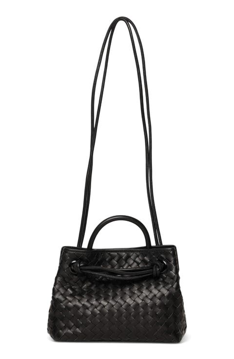 Hazel Mini Woven Leather Tote
