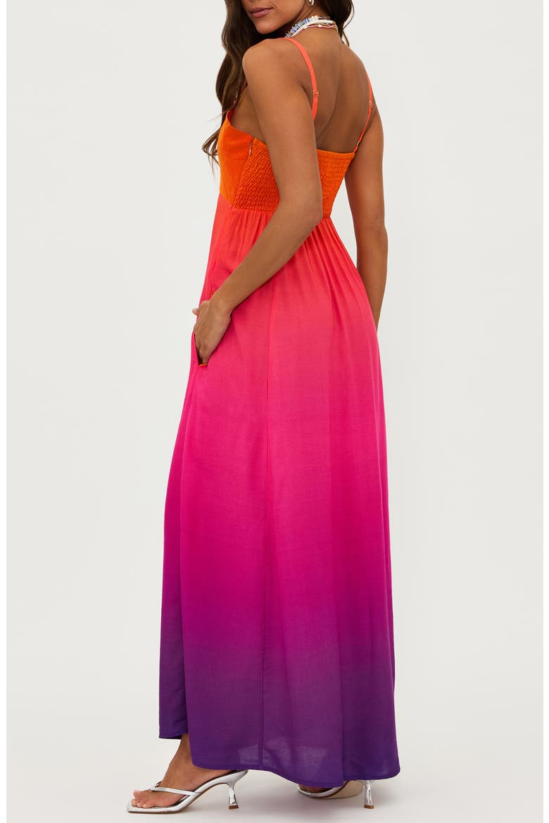 beach riot rianne dress Ombré Colorblock Cover-Up (Women) FIT Model measurements September 2024 A-Line Puff Sleeves Satin Color::#35-Navy