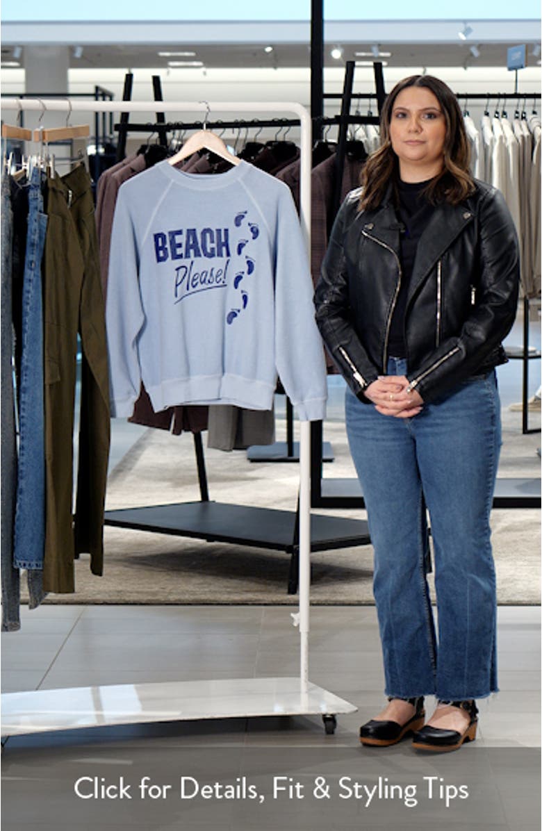 Beach Please Cotton Graphic Sweatshirt, sales video thumbnail