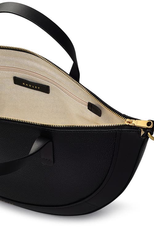 Radley Merchant Hall Medium Top Zip Leather Satchel In Black