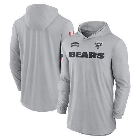 Men's Nike Gray Chicago Bears 2024 Salute to Service Lightweight Performance Long Sleeve Hooded T-Shirt