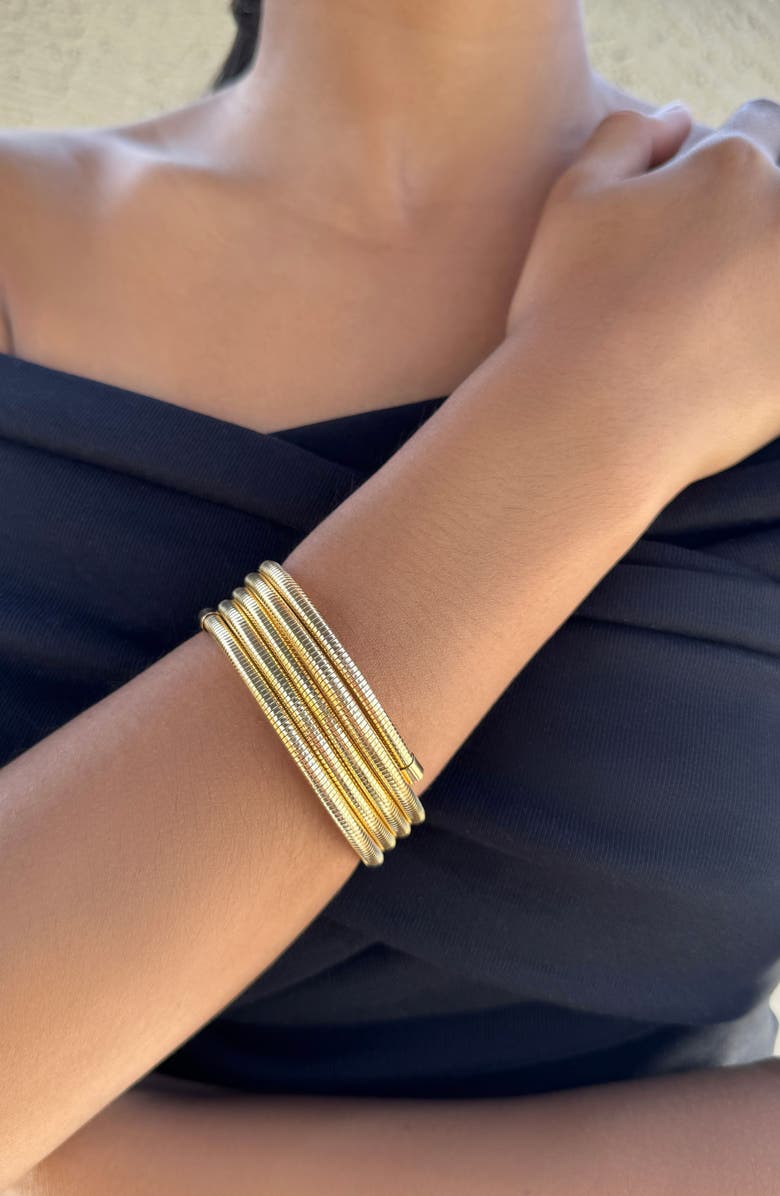 Adornia Flexible Coil Stack Bracelet, Alternate, color, Gold