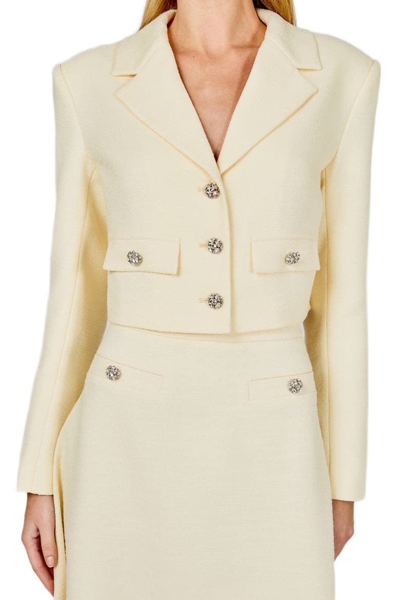 Crop Tweed Jacket, Main, color, BUTTER